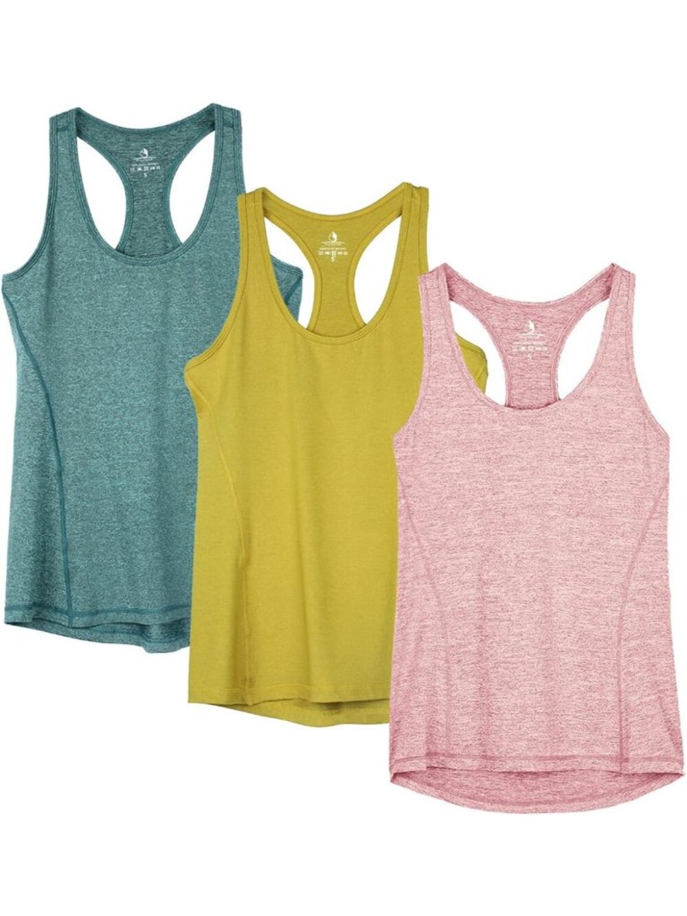 3 Pack Women's Racerback Workout Tanks - Breathable, Moisture-Wicking Activewear